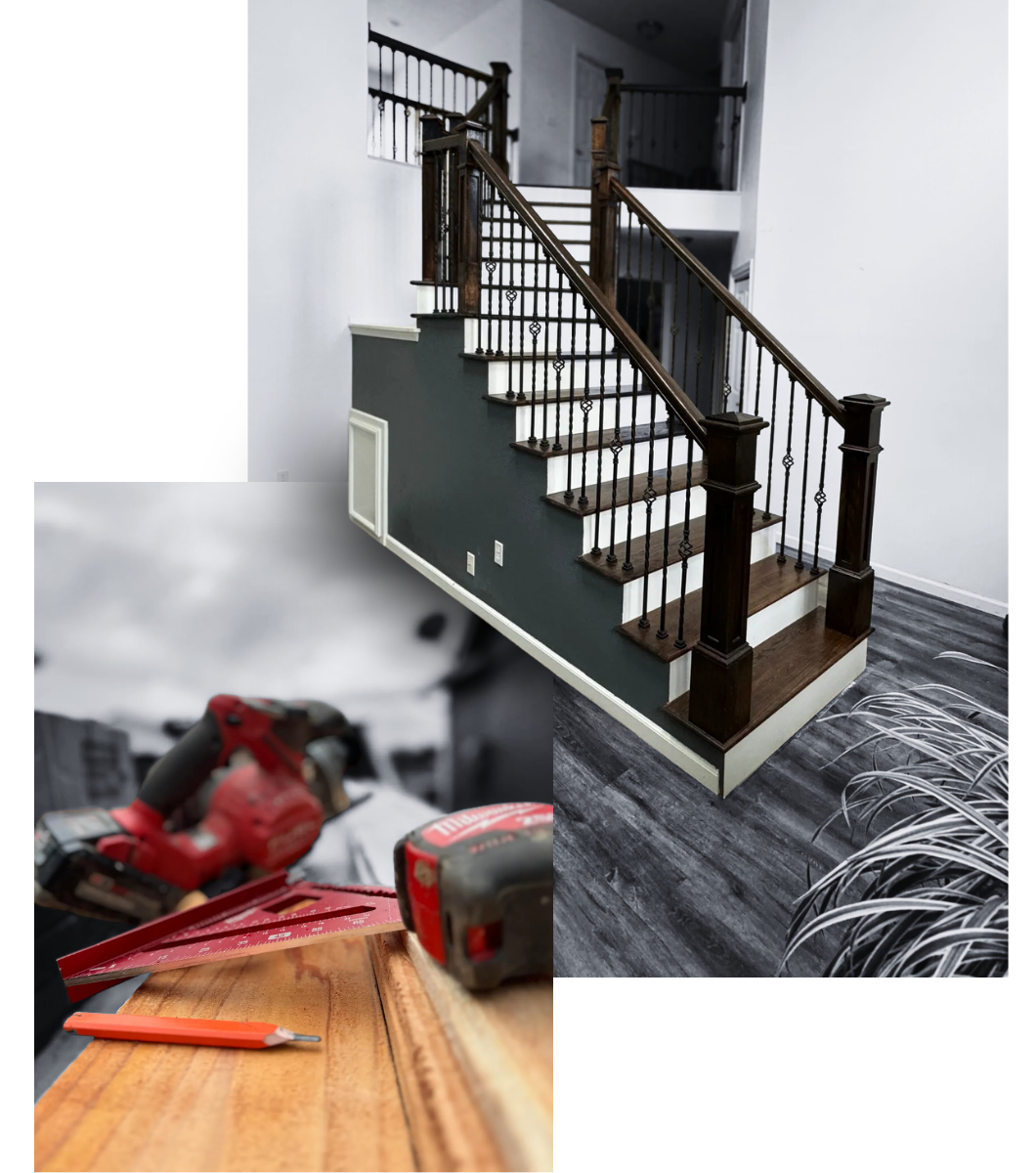 new stair fully installed and in process photos