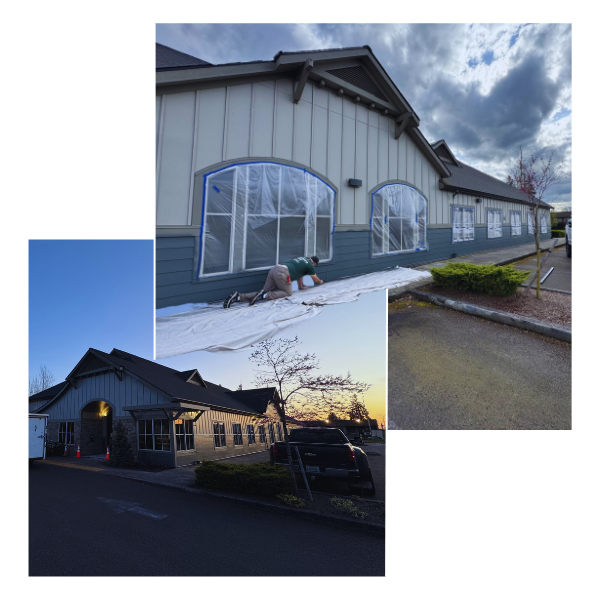 Commercial painting in progress on nw senior & disability building by DCI Construction